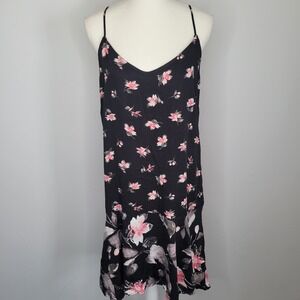 New York & Company Black Floral Dress Womens Large Sundress Feminine Romantic